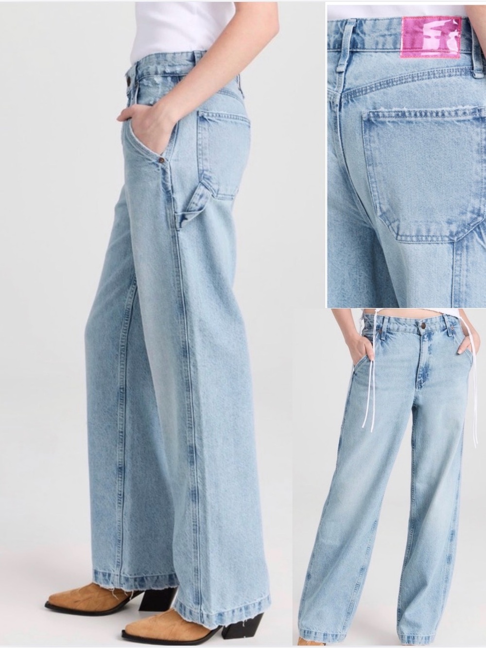 Rag & Bone Sid Carpenter Jean Women 23 Kona Light Wash Wide Leg Denim Soft Comfy - Picture 2 of 16